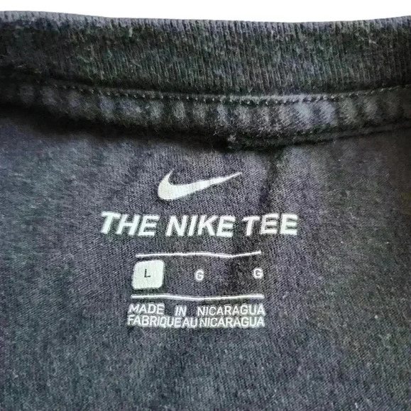 Nike T-shirt Size Lg Black Just Do It Print Pattern Cotton - Picture 2 of 3
